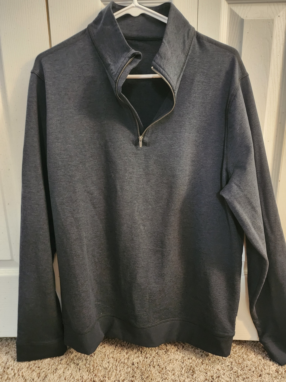 Vuori Men's Zip-Up Mock Neck Sweater - Dark Gray